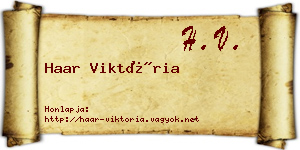 Haar Viktória névjegykártya